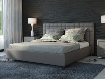 Кровать спальная Corso-3 140x200, Экокожа (Серый) в Магадане