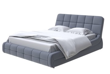 Двуспальная кровать Corso-6 160х200, Экокожа (Темно-синий) в Магадане