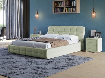 Кровать в спальню Corso-6 160х200, Экокожа (Зеленое яблоко) в Магадане - предосмотр