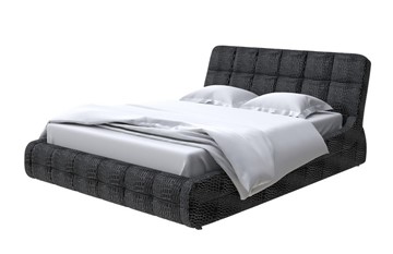 Кровать спальная Corso-6 200х200, Экокожа (Кайман черный) в Магадане
