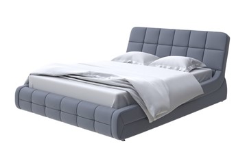 Кровать 2-спальная Corso-6 200х200, Экокожа (Темно-синий) в Магадане