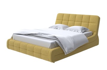 Двуспальная кровать Corso-6 200х200, Рогожка (Firmino Канареечный) в Магадане