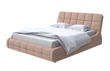 Спальная кровать Corso-6 200х200, Рогожка (Тетра Ореховый) в Магадане