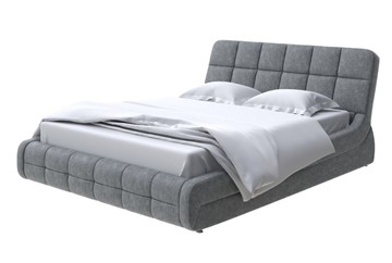 Кровать 2-спальная Corso-6 200х200, Велюр (Gratta 4 Серый космос) в Магадане