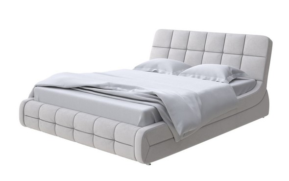 Спальная кровать Corso-6 200х200, Велюр (Ultra Серый камень) в Магадане - изображение