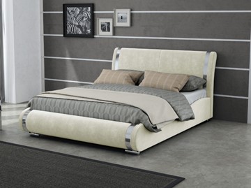 Кровать двуспальная Corso-8 160x200, Велюр (Лофти Лён) в Магадане