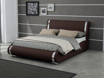 Кровать Corso-8 200x200, Экокожа (Коричневый) в Магадане