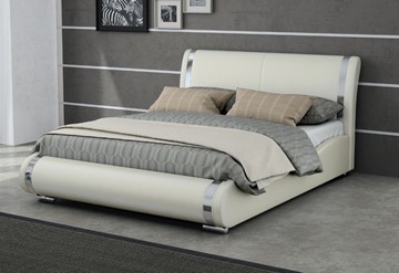 Кровать 2-спальная Corso-8 200x200, Экокожа (Молочный перламутр) в Магадане - предосмотр