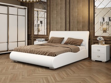 Кровать Corso-8 Lite 160х200, Экокожа (Белый) в Магадане