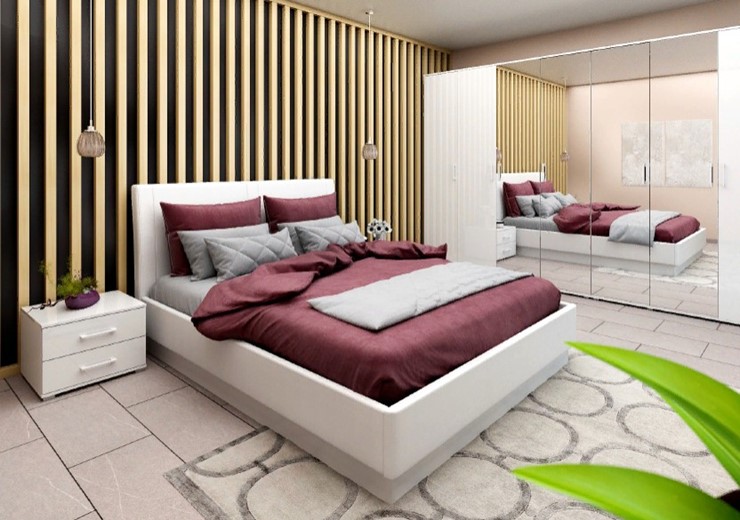 Кровать 1,5-спальная Domenica, Кр-06 (1600), с ГПМ в Магадане - изображение 1