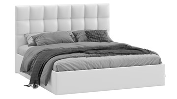 Кровать 2-спальная Эмбер тип 1 (Экокожа белая) в Магадане