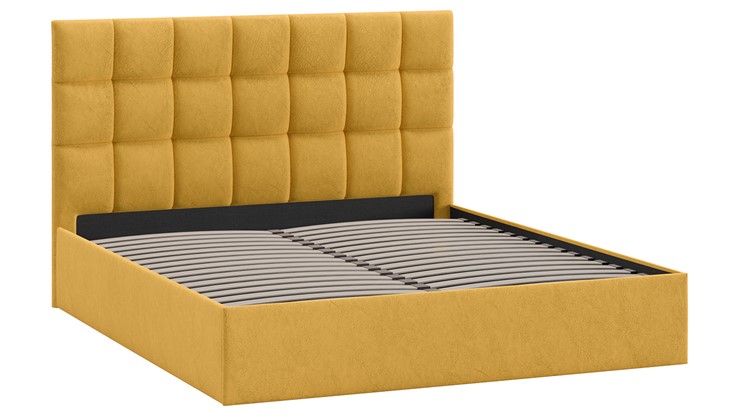 Кровать двуспальная Эмбер тип 1 (Микровелюр Wellmart Yellow) в Магадане - изображение 1