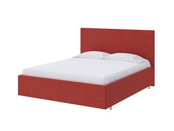 Кровать 2-спальная Flat 200х200, Велюр (Forest 13 Красный) в Магадане