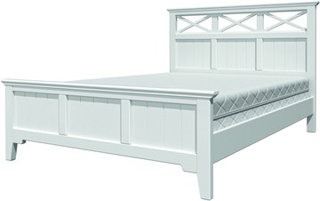 Кровать двуспальная Грация-5 с белым карнизом (Белый Античный) 160х200 в Магадане