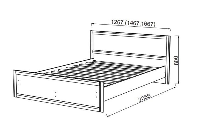 Кровать 2-х спальная Камелия, 1600, шимо светлый/белый кожзам в Магадане - изображение 1