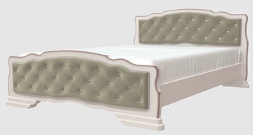 Кровать Карина-10 (Дуб Молочный, светлая обивка) 160х200 в Магадане