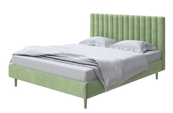 Двуспальная кровать Madison lite 160x200, Велюр (Casa Яблоневый) в Магадане - изображение