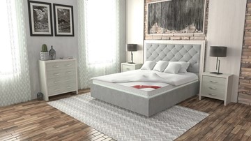 Кровать спальная Манхэттен 160х200 (с основанием), высота спинки - 130 см в Магадане - предосмотр 3