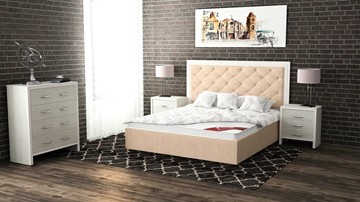 Кровать спальная Манхэттен 160х200 (с основанием), высота спинки - 130 см в Магадане - предосмотр 5
