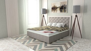Двуспальная кровать Манхэттен 160х200 (с основанием), высота спинки - 140 см в Магадане - предосмотр 2