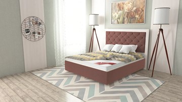 Двуспальная кровать Манхэттен 160х200 (с основанием), высота спинки - 140 см в Магадане - предосмотр 7