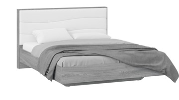 Кровать двуспальная Миранда тип 1 (Дуб Гамильтон/Белый глянец) в Магадане