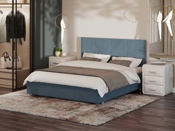 Кровать 2-х спальная Neo 140х200, Велюр (Monopoly Прованский синий (792)) в Магадане