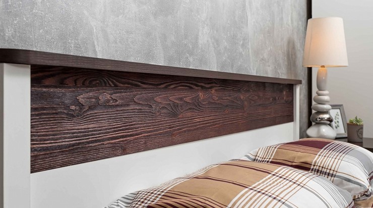 Кровать Норвуд 32 с гибкими ламелями дерево, Белый-Орех шоколадный в Магадане - изображение 4