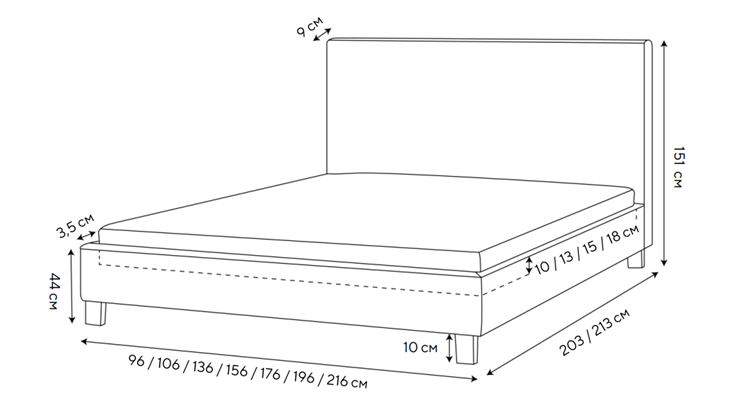 Спальная кровать Rhomby 160х200, Рогожка (Тетра Бежевый) в Магадане - изображение 1