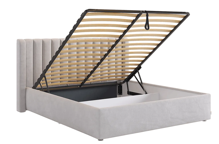 Кровать 2-спальная с подъемным механизмом Ева (галька (велюр)) в Магадане - изображение 2