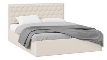 Кровать спальная с подъемным механизмом Порто (Велюр Confetti Cream) без заглушины в Магадане - предосмотр