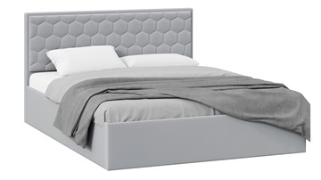 Кровать спальная с подъемным механизмом Порто (Велюр Confetti Silver) без заглушины в Магадане