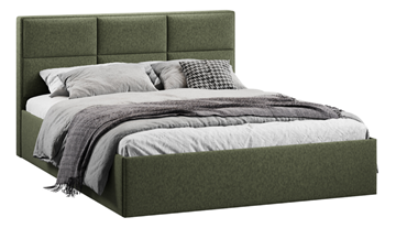 Кровать в спальню с подъемным механизмом с заглушиной Стелла тип 1 (Микровелюр Jercy Deep Green) в Магадане - предосмотр