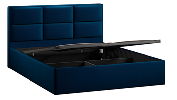 Кровать в спальню с подъемным механизмом с заглушиной Стелла тип 1 (Велюр Confetti Blue) в Магадане - предосмотр 2