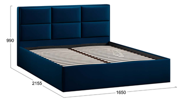 Кровать в спальню с подъемным механизмом с заглушиной Стелла тип 1 (Велюр Confetti Blue) в Магадане - предосмотр 3