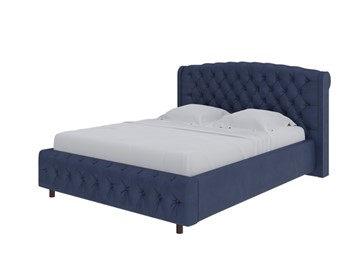 Кровать 2-спальная Salvatore 180x200, Экокожа (Темно-синий) в Магадане