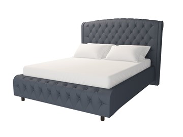 Кровать двуспальная Salvatore Grand 160x200, Экокожа (Темно-серый) в Магадане