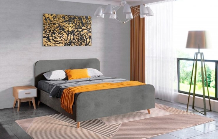 Кровать в спальню Сиерра 1600 (с основанием) Торонто серый в Магадане - изображение 1