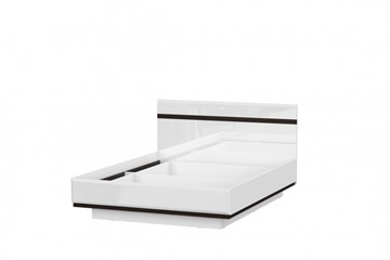 Кровать в спальню Соло универсальная 1,6х2,0, белый/белый глянец/венге в Магадане - предосмотр