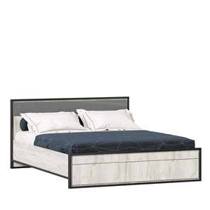 Кровать в спальню Техно 1600 (С основанием) Дуб крафт белый/Серый шифер 678.140 в Магадане