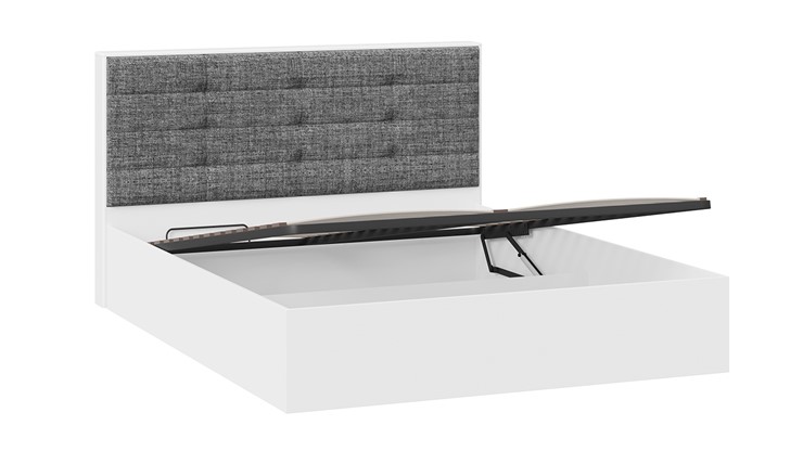 Кровать с подъемным механизмом Тесса (Белый Жемчуг/Рогожка серая) в Магадане - изображение 2