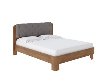 Кровать Wood Home 1 160х200, Антик сосна/Искусственная шерсть Лама Светло-серый в Магадане