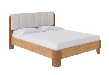 Двуспальная кровать Wood Home Lite 2 160х200, ЛДСП+ткань (ЛДСП Бунратти/Антик (сосна)/Лофти Лён) в Магадане