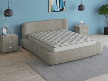 Двуспальная кровать Zephyr 160х200, (Велсофт Серый) в Магадане - предосмотр
