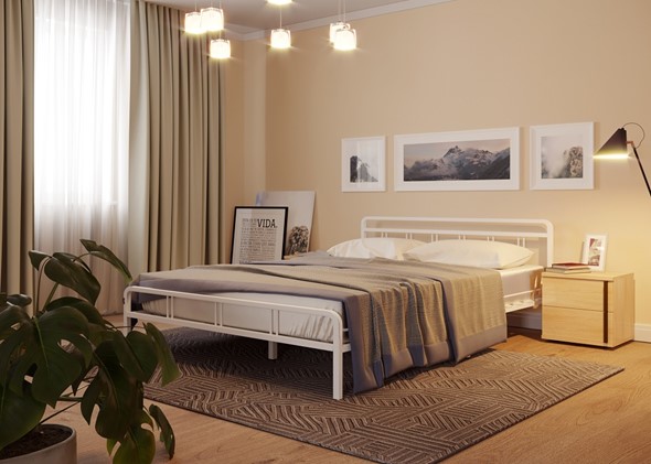 Кровать 2-спальная Леон, 1600, белый в Магадане - изображение