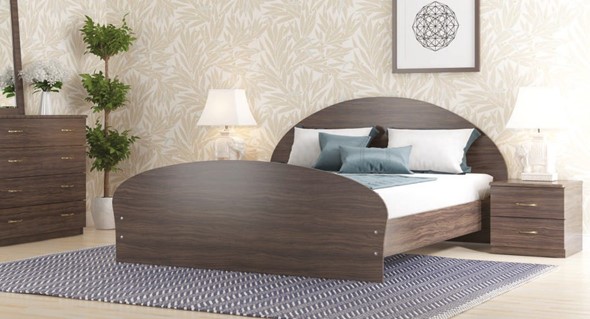 Полутороспальная кровать Валенсия, 140х200 с основанием, венге в Магадане - изображение