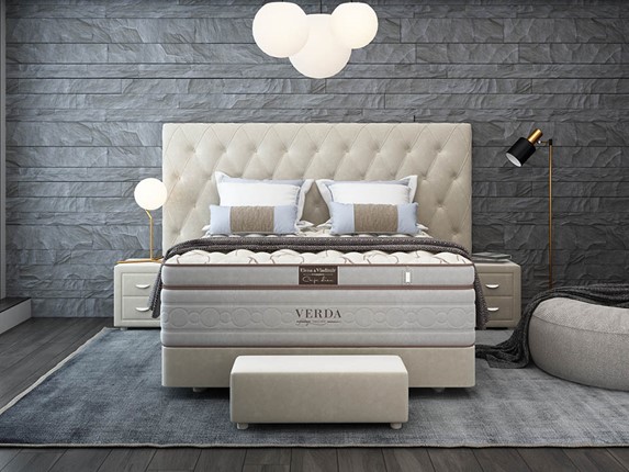 Кровать спальная Luxe/Podium M 160х200, Флок (Велсофт Бежевый) в Магадане - изображение