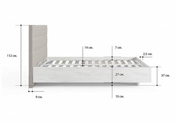 Кровать с подъемным механизмом Luiza (ясмунд) 140х190 в Магадане - предосмотр 3