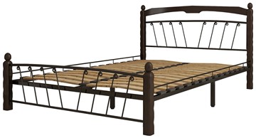 Спальная кровать Муза 1, 1400, черный/шоколад в Магадане - предосмотр 1