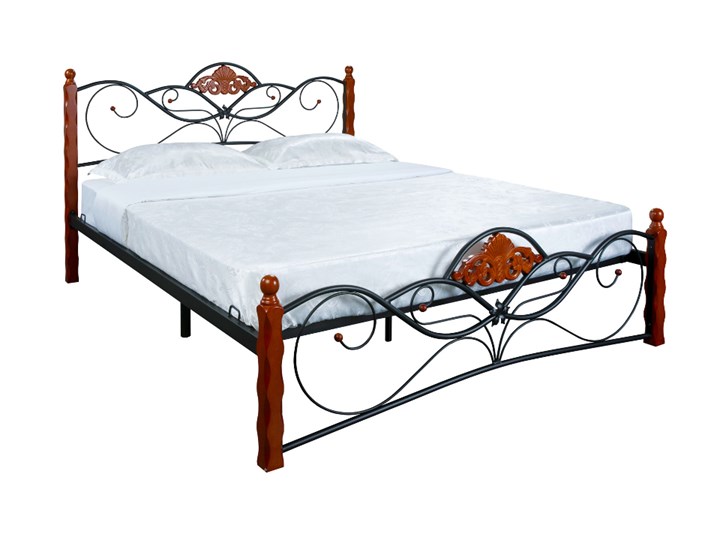 Кровать 2-спальная Garda 2R 180х200, орех/металл в Магадане - изображение 2